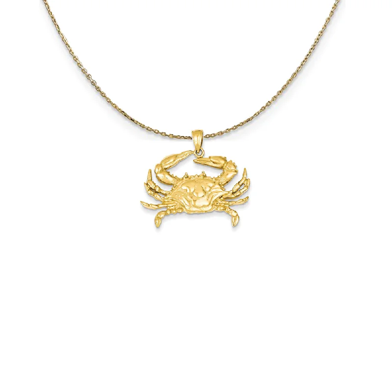 Layered tier necklace-14k Yellow Gold Large Blue Crab Necklace