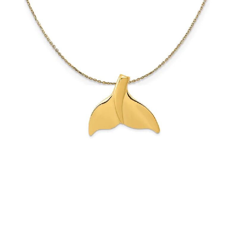 Holo necklace-14k Yellow Gold Large Whale Tail Slide Necklace