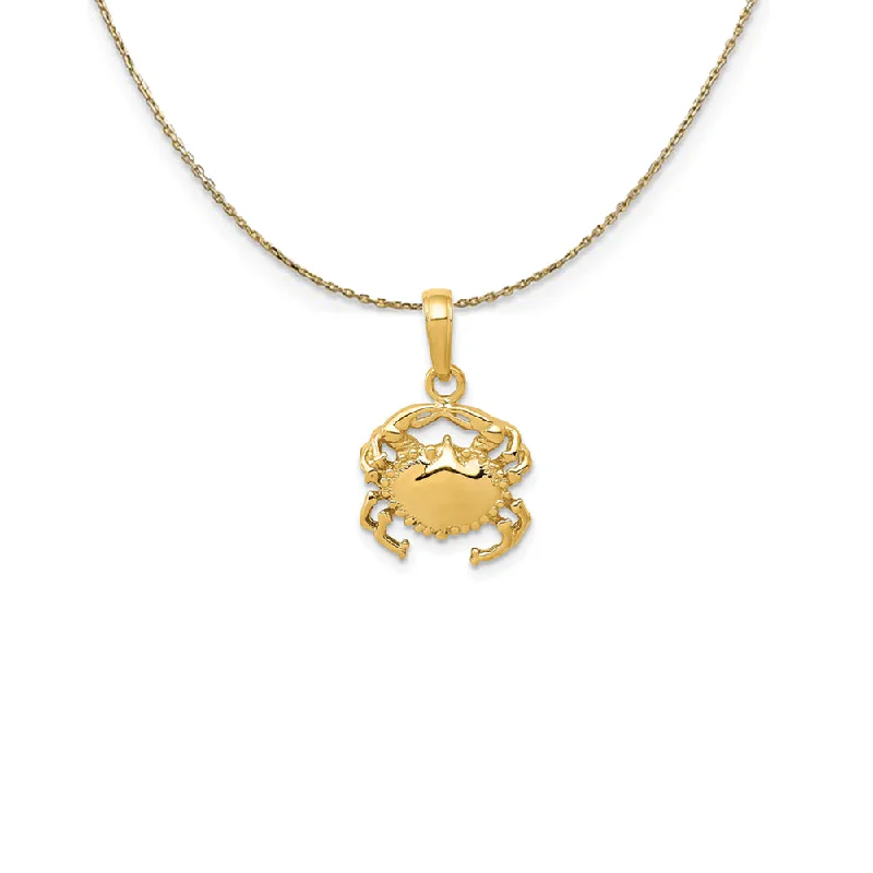 Linked knot necklace-14k Yellow Gold Polished Crab Necklace