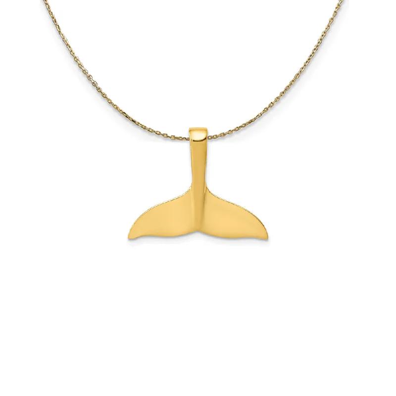 Flowing arc necklace-14k Yellow Gold Polished Whale Tail Slide Necklace