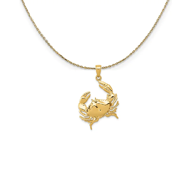 Crest motif necklace-14k Yellow Gold Stone Crab Necklace