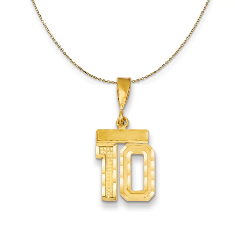 14k Yellow Gold, Varsity, Sm D/C Necklace Number 10