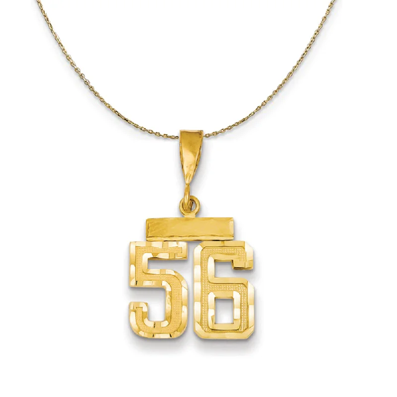 14k Yellow Gold, Varsity, Sm D/C Necklace Number 56