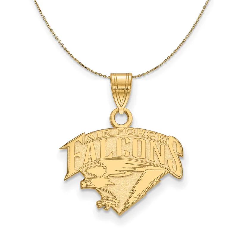 14k Yellow Gold Air Force Academy Small Logo Necklace