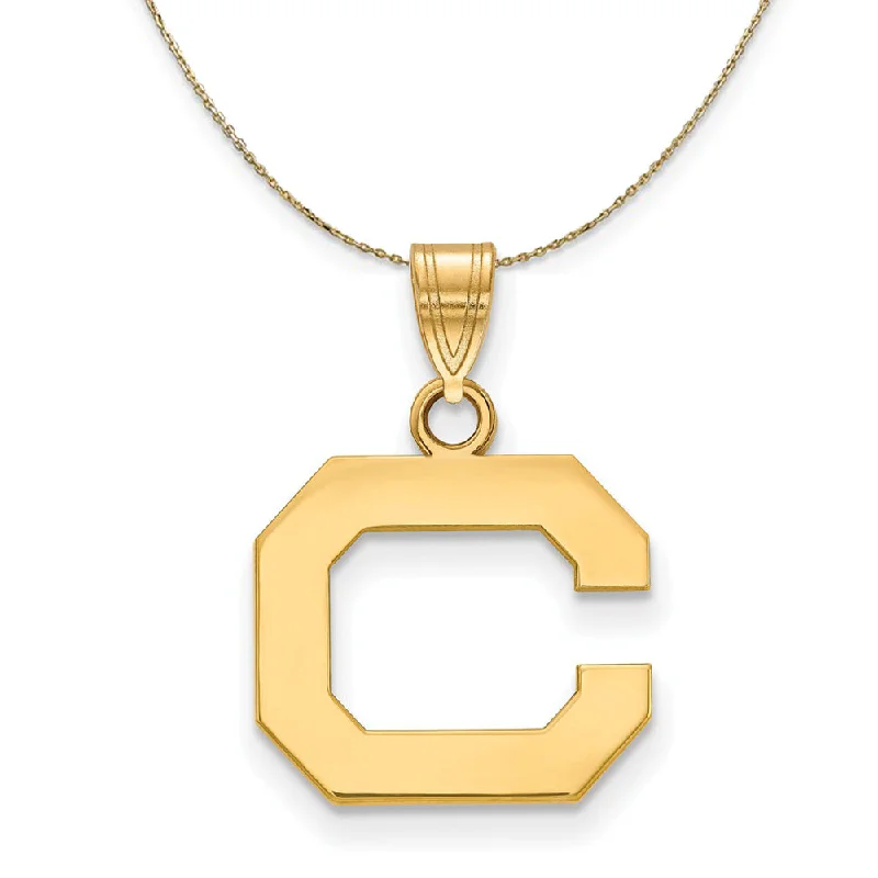 Luminous diamond necklace-14k Yellow Gold California Berkeley Small Initial C Necklace