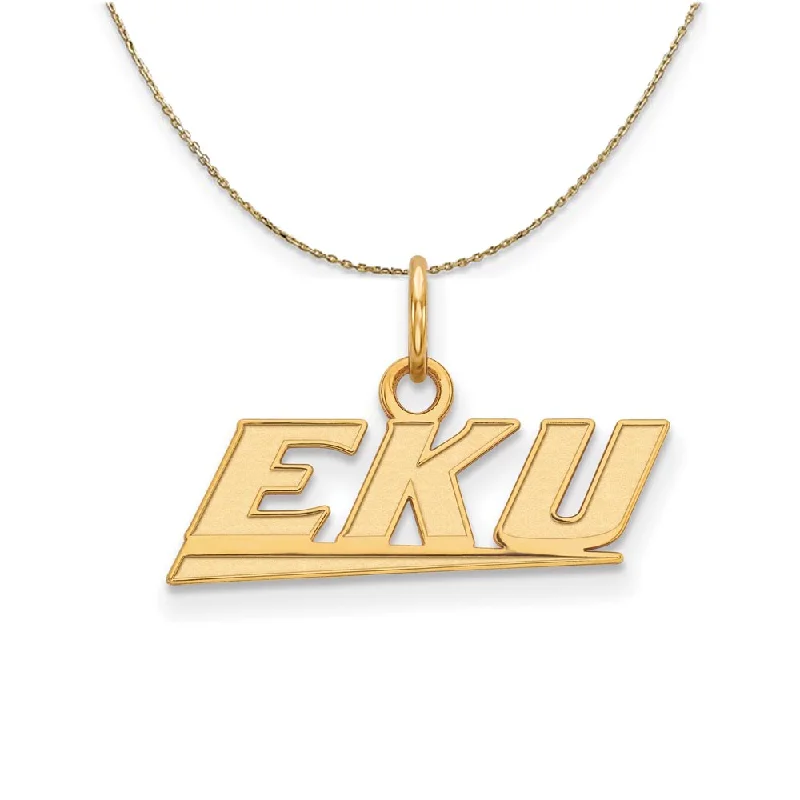 Heavy gold necklace-14k Yellow Gold Eastern Kentucky U X-Sm Mascot Necklace