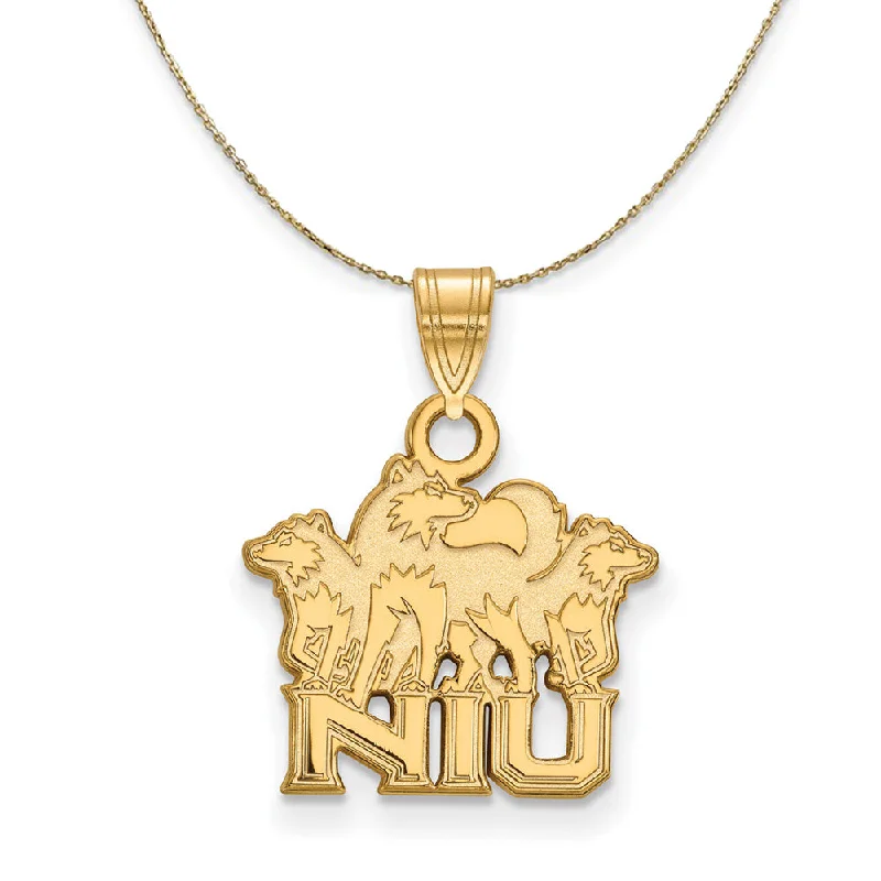 14k Yellow Gold Northern Illinois U. Sm Logo Necklace