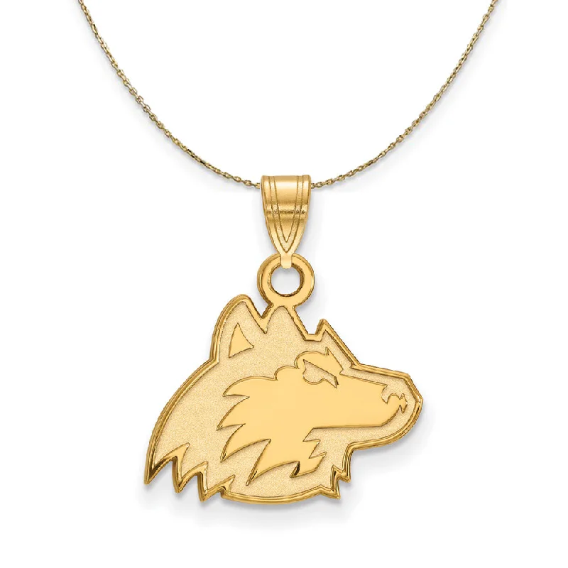 Satin titanium necklace-14k Yellow Gold Northern Illinois U. Small Necklace