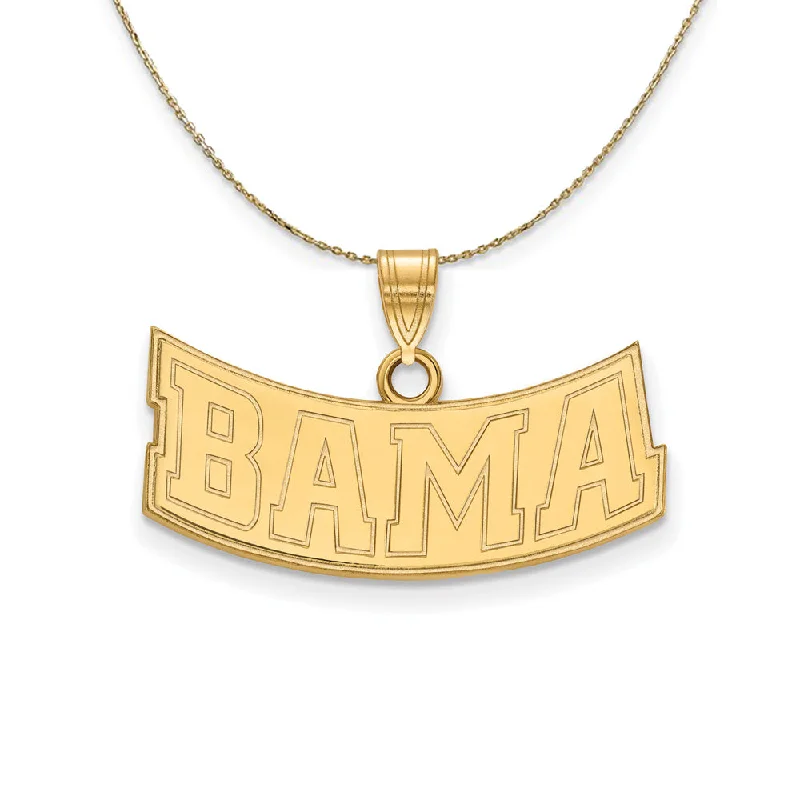 14k Yellow Gold U. of Alabama Small 'BAMA' Necklace