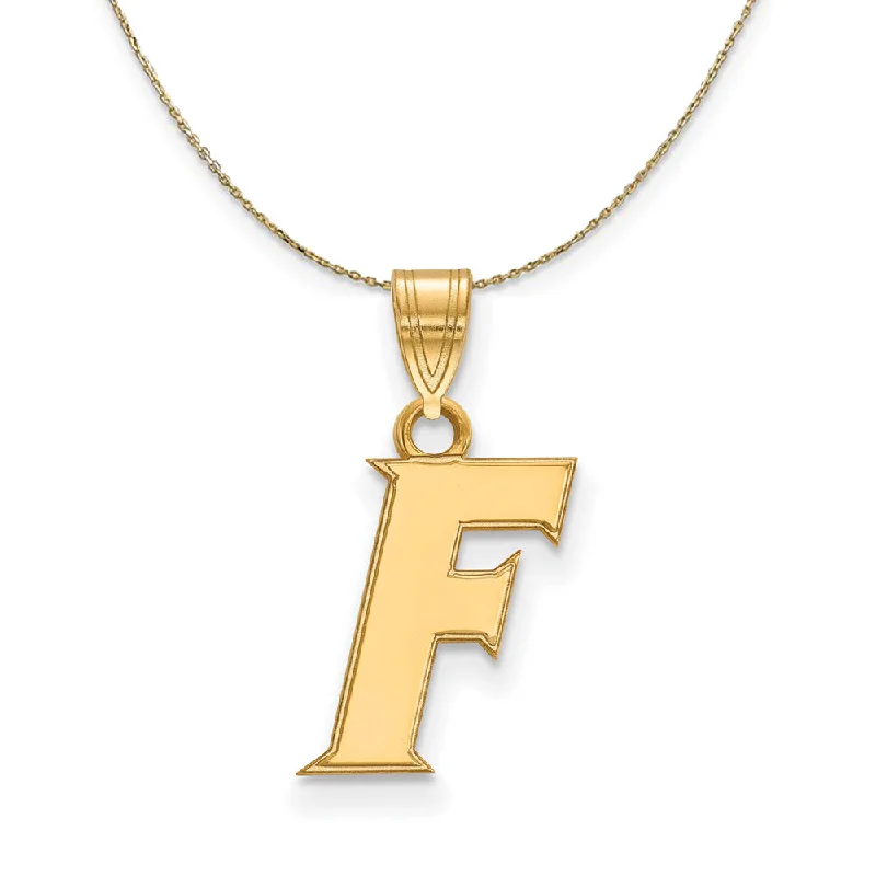 14k Yellow Gold U of Florida Small Initial F Necklace