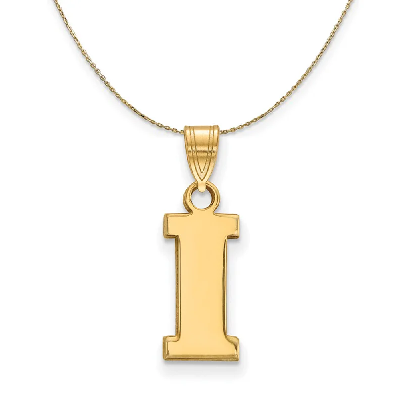 Open-slot necklace-14k Yellow Gold U. of Iowa Small Initial I Necklace