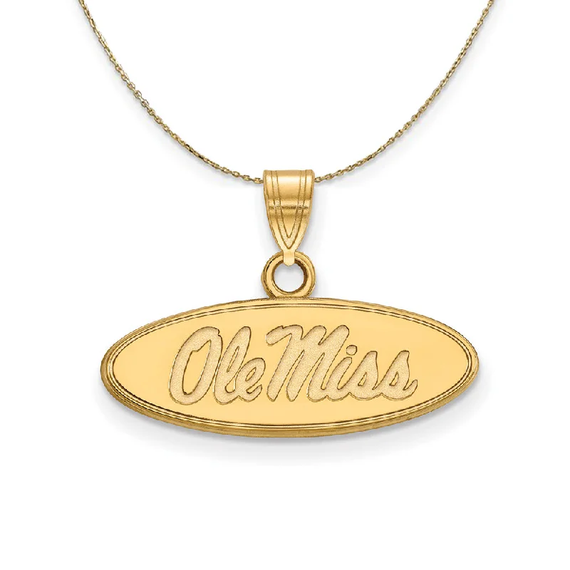 Glowing quartz necklace-14k Yellow Gold U. of Mississippi Sm 'Ole Miss' Necklace