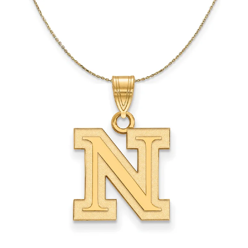 Fine-level necklace-14k Yellow Gold U. of Nebraska Small Initial N Necklace