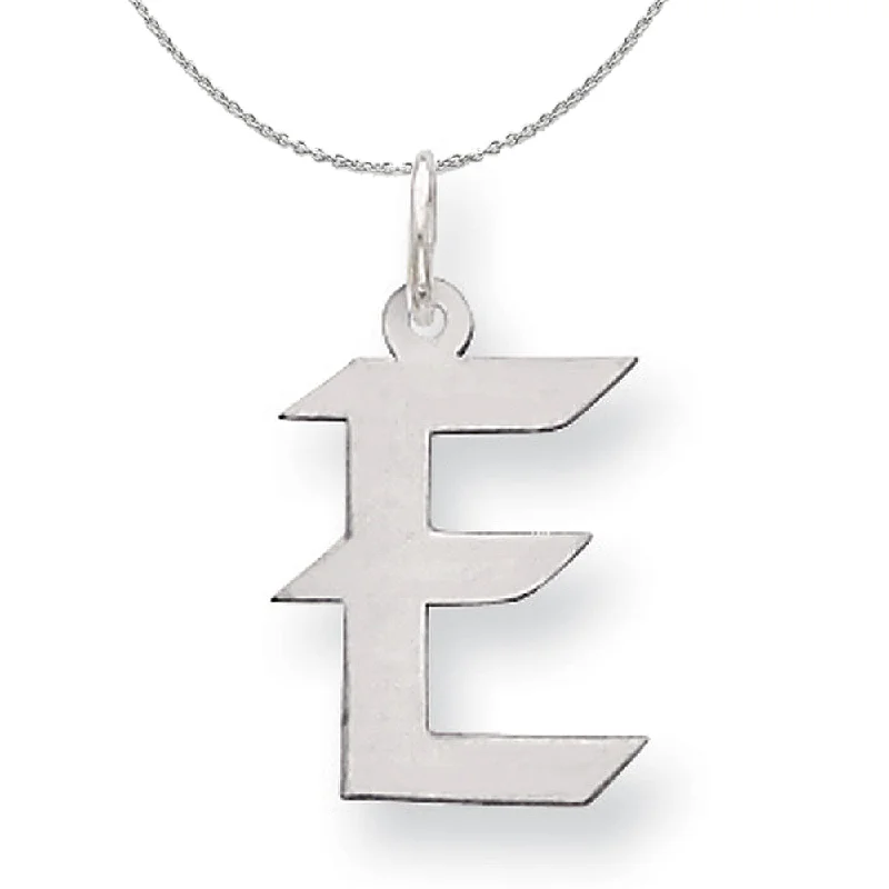 Silver Karlie Collection Artisan Block Initial Charm Letter E Necklace