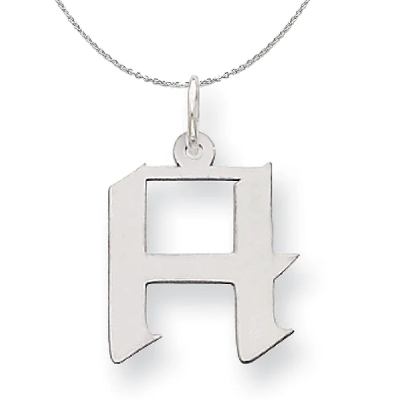 Silver Karlie Collection Artisan Block Initial Charm Letter H Necklace