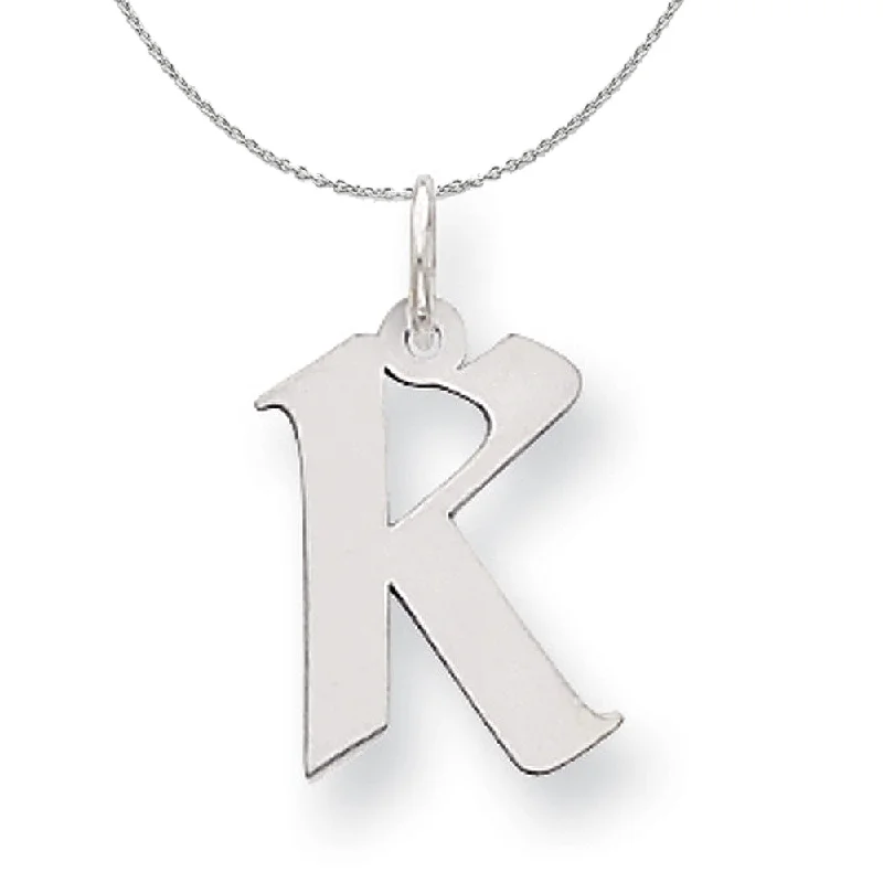 Reed cluster necklace-Silver Karlie Collection Artisan Block Initial Charm Letter K Necklace