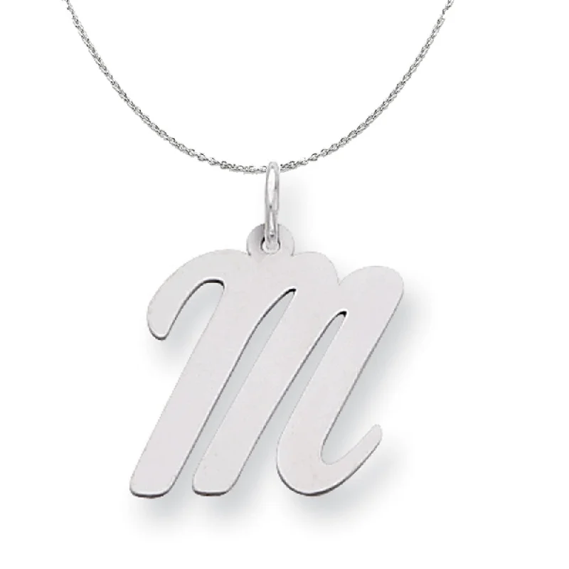 Icy topaz necklace-Silver Madison Collection LG Classic Script Initial M Necklace