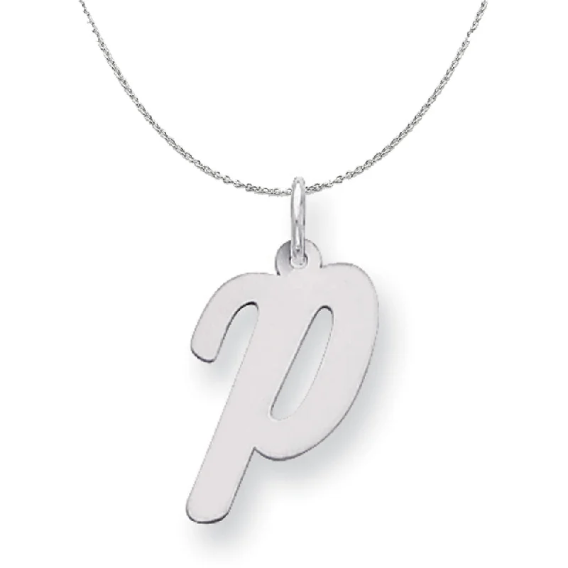 Silver Madison Collection LG Classic Script Initial P Necklace