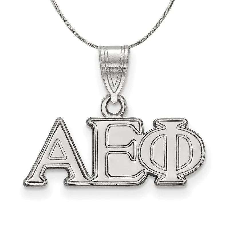 Dimpled necklace-Sterling Silver Alpha Epsilon Phi Medium Greek Necklace