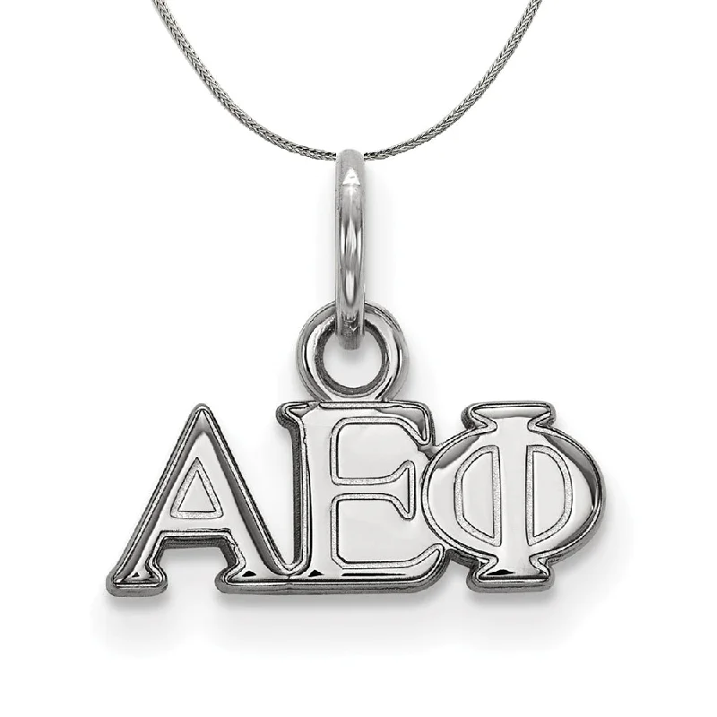 Braided necklace-Sterling Silver Alpha Epsilon Phi XS (Tiny) Greek Necklace Necklace