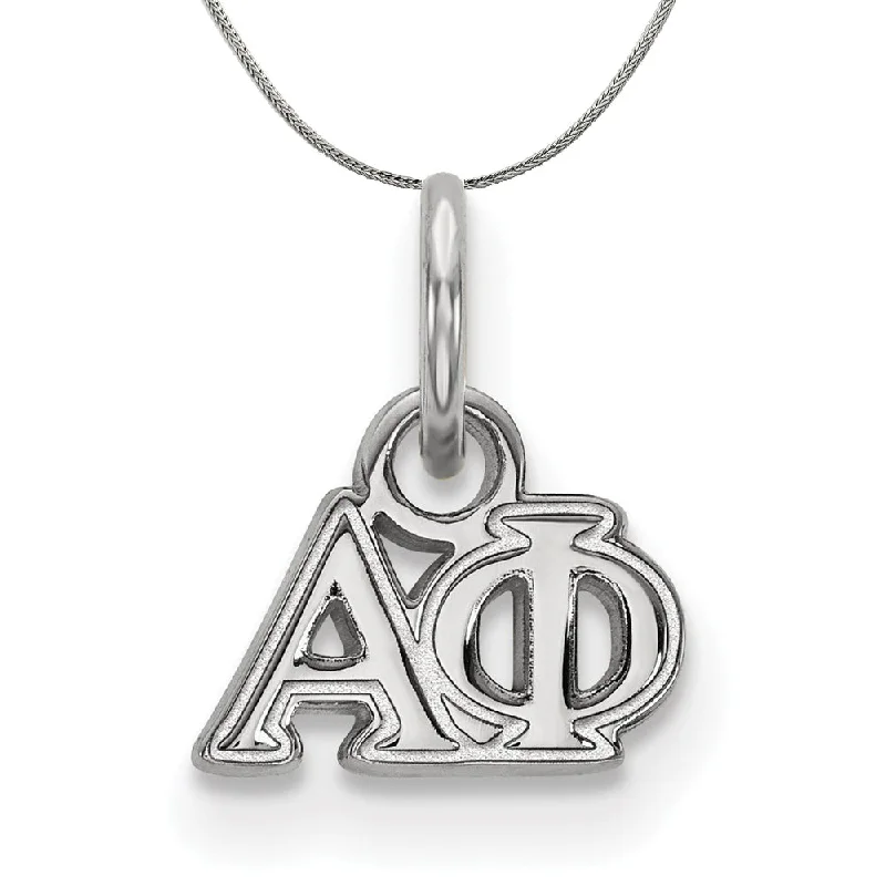 Assorted gem necklace-Sterling Silver Alpha Phi XS (Tiny) Greek Pendant Necklace