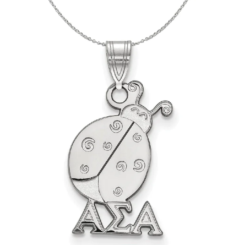 Sterling Silver Alpha Sigma Alpha Small Pendant Necklace