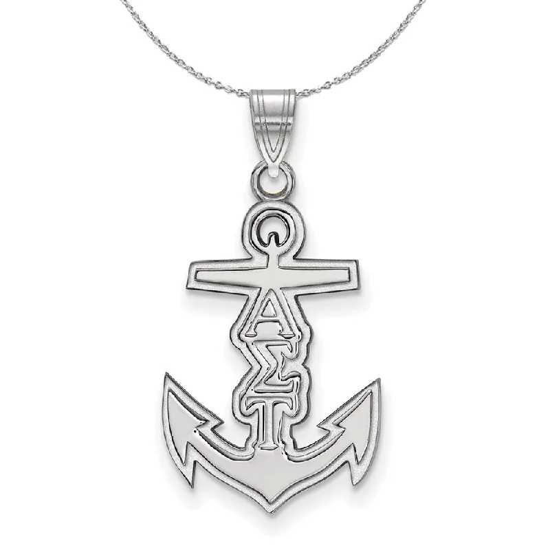 Sterling Silver Alpha Sigma Tau Small Pendant Necklace