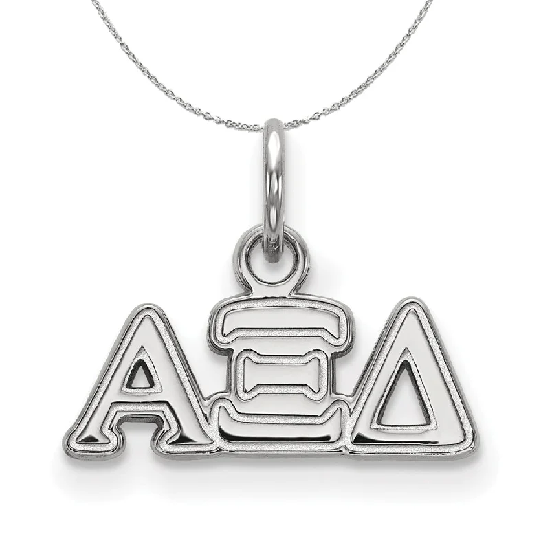 Peaked ridge necklace-Sterling Silver Alpha Xi Delta XS (Tiny) Greek Necklace