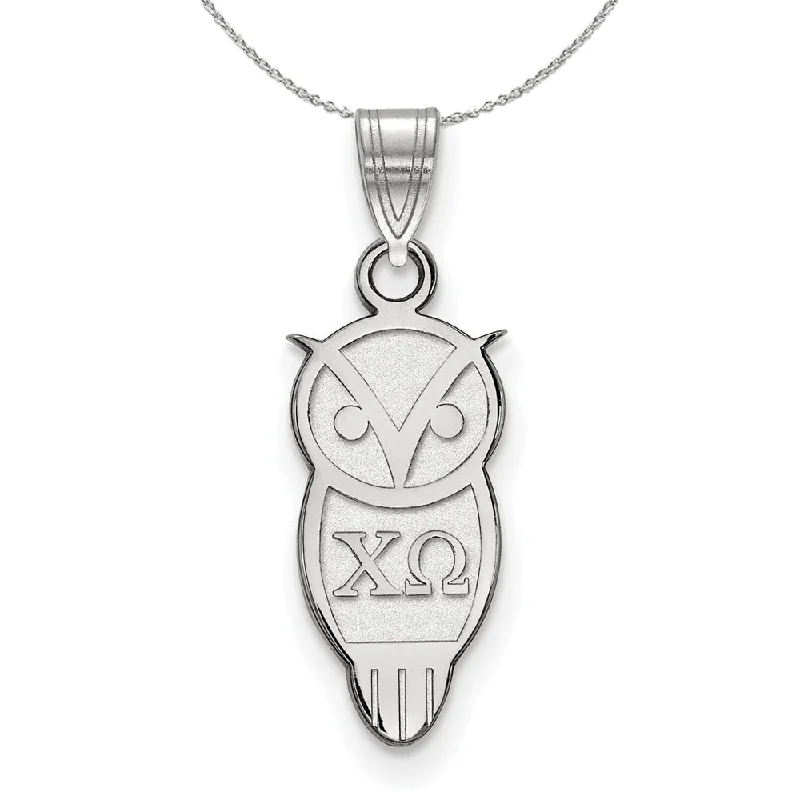 Sterling Silver Chi Omega Small Pendant Necklace