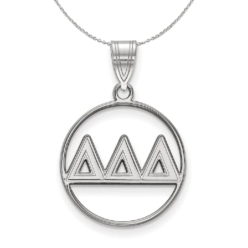 Sterling Silver Delta Delta Delta Medium Circle Greek Necklace