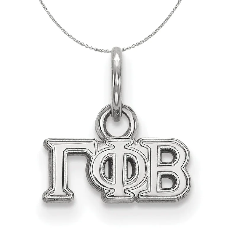 Sterling Silver Gamma Phi Beta XS (Tiny) Greek Necklace