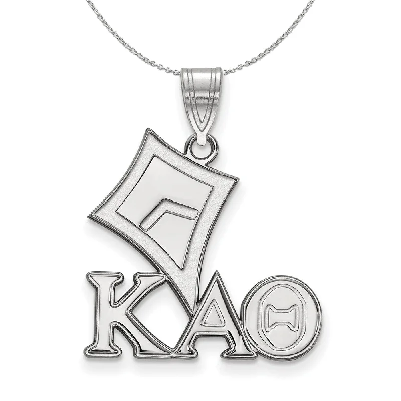 Summit gem necklace-Sterling Silver Kappa Alpha Theta Medium Pendant Necklace