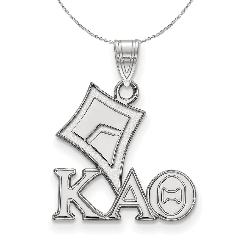 Retro chrysoprase necklace-Sterling Silver Kappa Alpha Theta Small Pendant Necklace