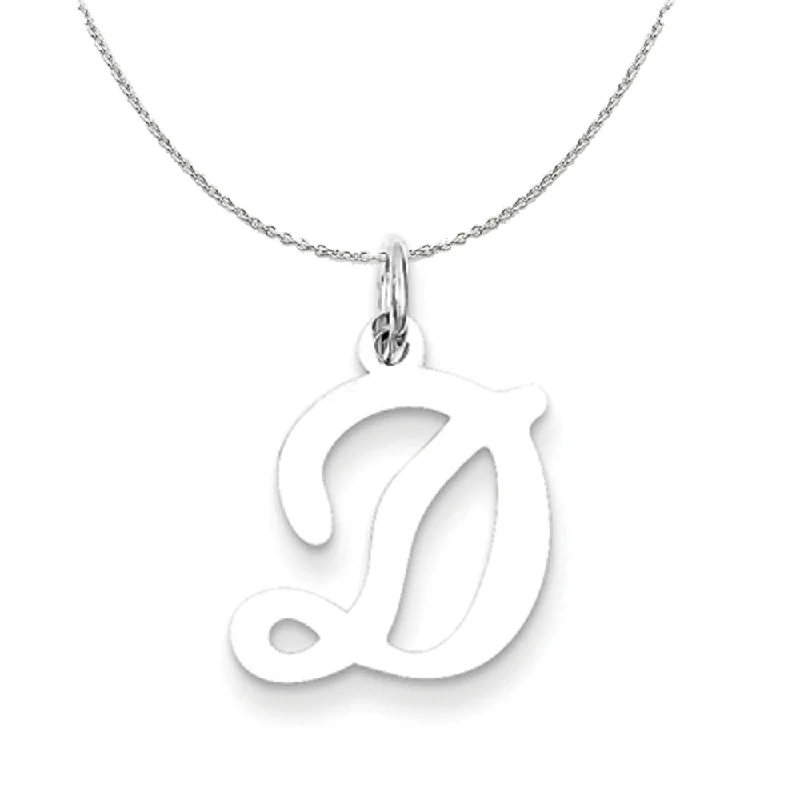 Sterling Silver, Sophia Collection, Small Script Initial D Necklace