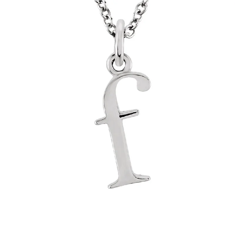 Open-horizon necklace-The Abbey Lower Case Initial 'f' Necklace in 14k White Gold, 16 Inch