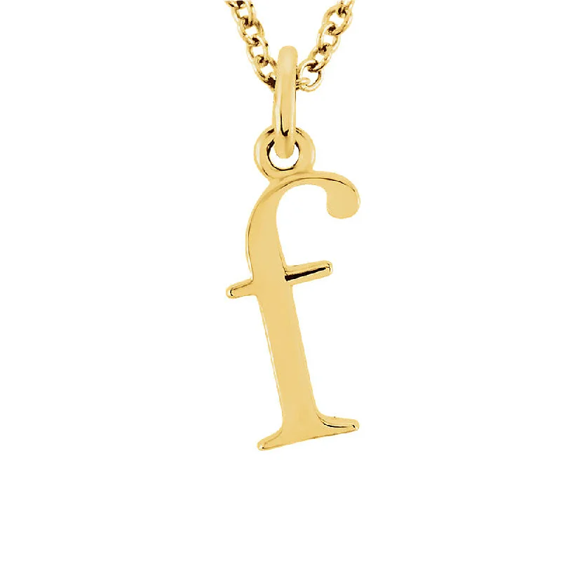 Layered tier necklace-The Abbey Lower Case Initial 'f' Necklace in 14k Yellow Gold, 16 Inch