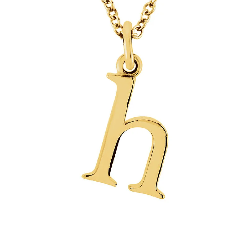 Shimmering stone necklace-The Abbey Lower Case Initial 'h' Necklace in 14k Yellow Gold, 16 Inch