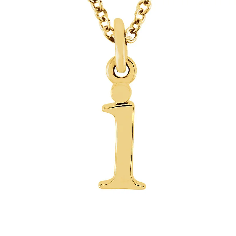 Shimmering jade necklace-The Abbey Lower Case Initial 'i' Necklace in 14k Yellow Gold, 16 Inch