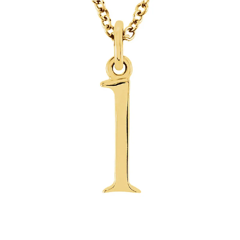 Fluid necklace-The Abbey Lower Case Initial 'l' Necklace in 14k Yellow Gold, 16 Inch