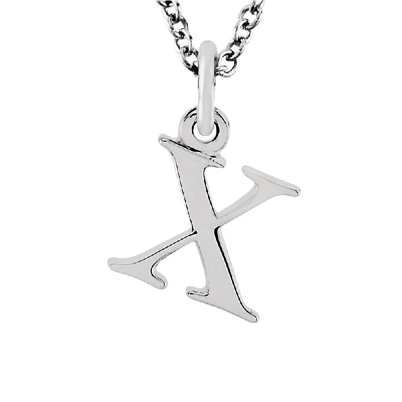 Pure stone necklace-The Abbey Lower Case Initial 'x' Necklace in 14k White Gold, 16 Inch