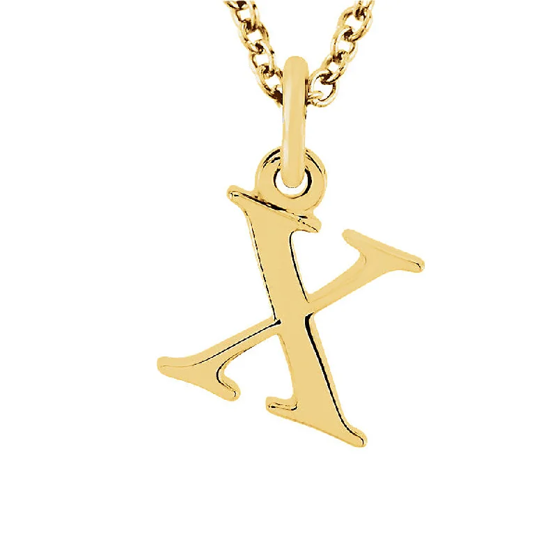 Full sapphire necklace-The Abbey Lower Case Initial 'x' Necklace in 14k Yellow Gold, 16 Inch