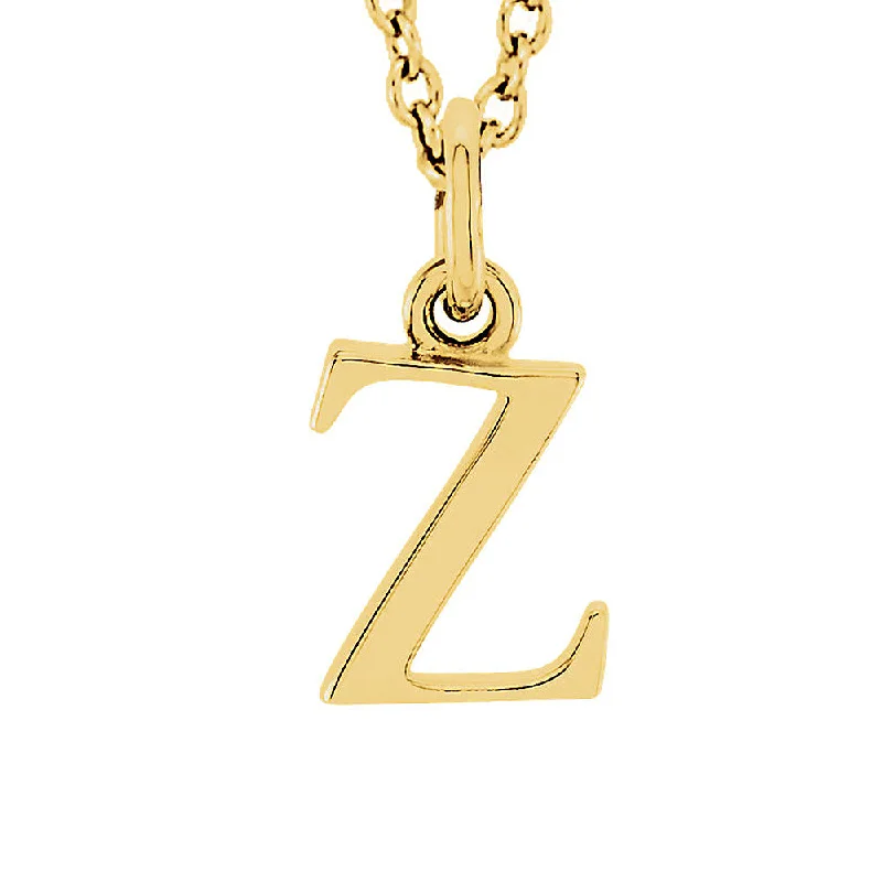 Ruffled rim necklace-The Abbey Lower Case Initial 'z' Necklace in 14k Yellow Gold, 16 Inch