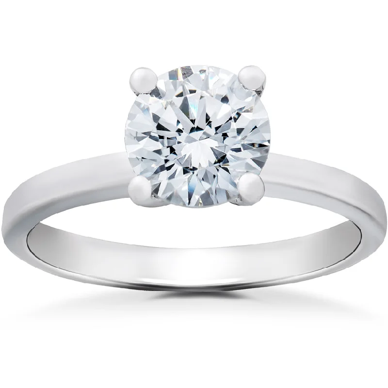 Ragged edge ring-1 1/2 ct Lab Created Eco Friendly Diamond Elizabeth Engagement Ring 14k White Gold