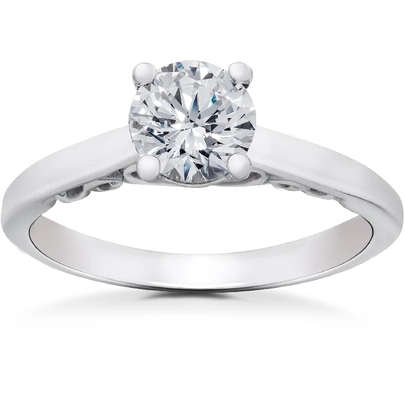 Fine-cut ring-1/2 ct Lab Created Eco Friendly Diamond Gabriella Engagement Ring 14k White Gold