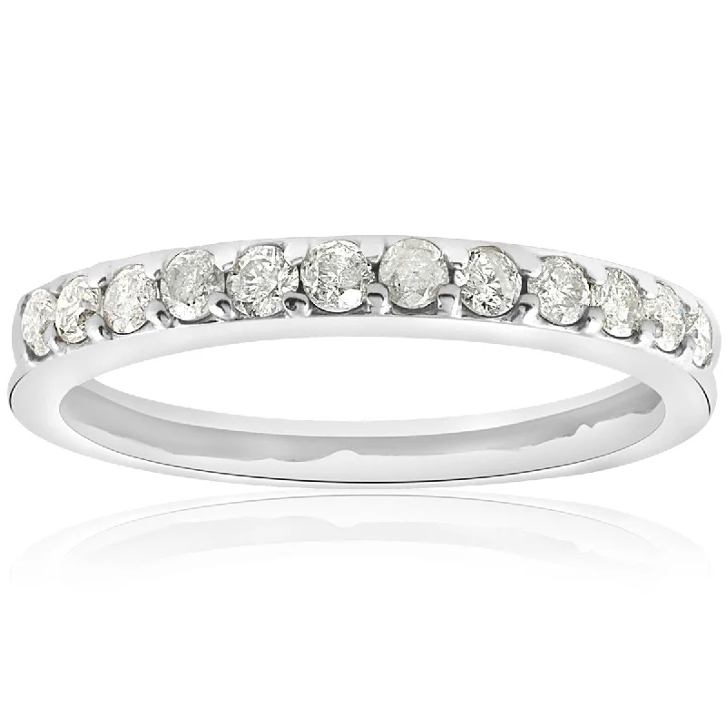 Assorted gem ring-1/2ct Diamond Wedding Ring White Gold Anniversary