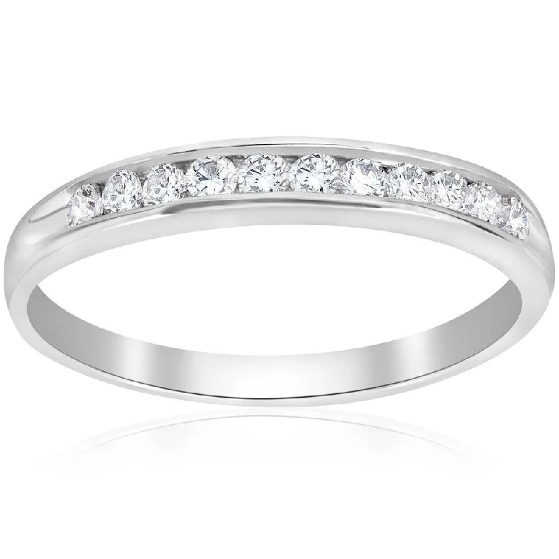 Braided ring-1/4ct Diamond Wedding Ring 14K White Gold