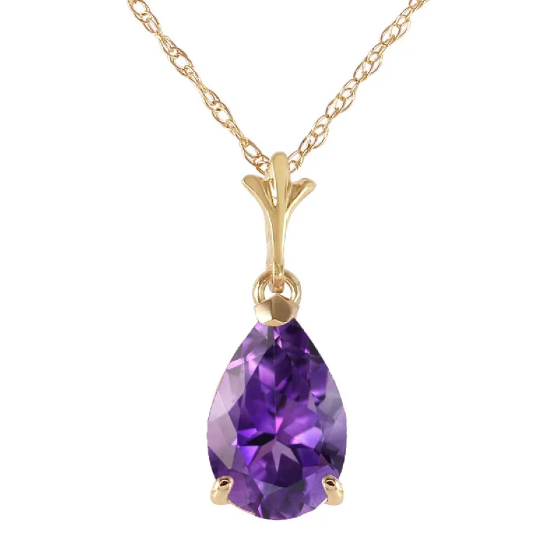 Glowing citrine necklace-1.5 Carat 14K Solid Yellow Gold Memory Lane Amethyst Necklace