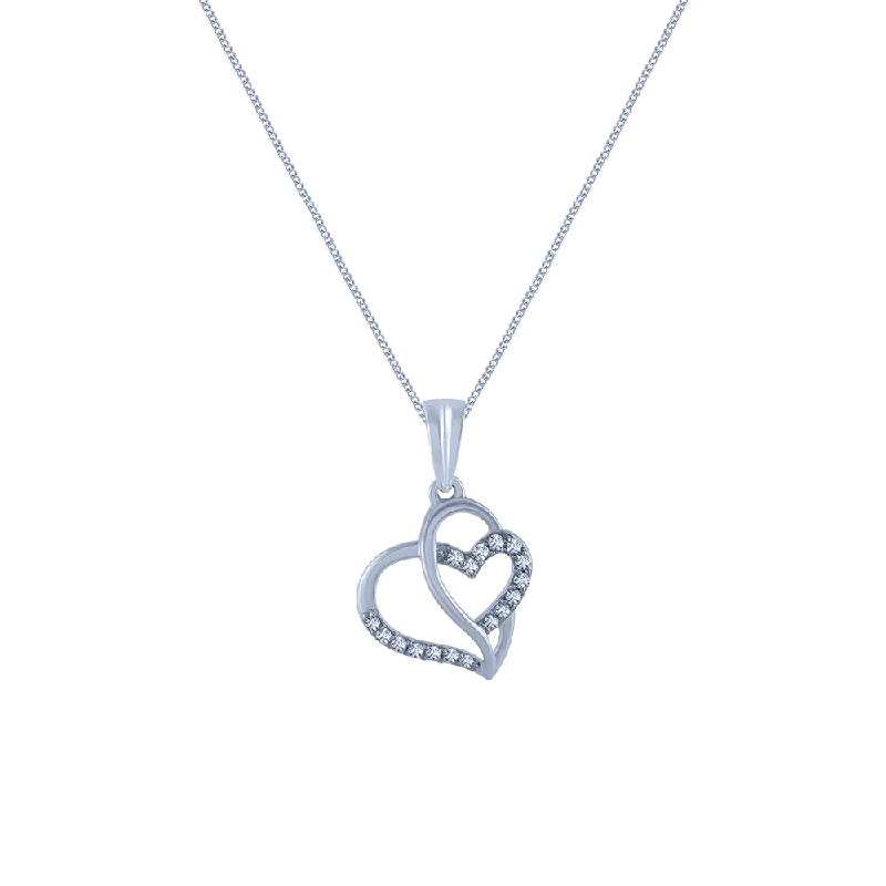 Arch motif necklace-14k (585) White Gold And Diamond Pendant For Women