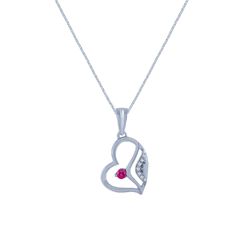 Glossy obsidian necklace-14k (585) White Gold And Diamond Pendant For Women