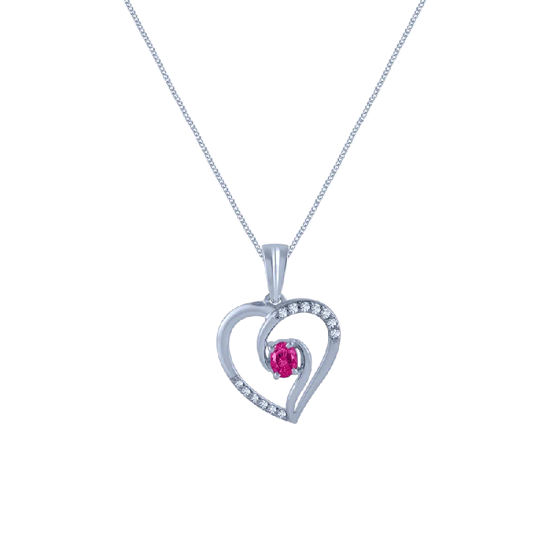 Hinged necklace-14k (585) White Gold And Diamond Pendant For Women